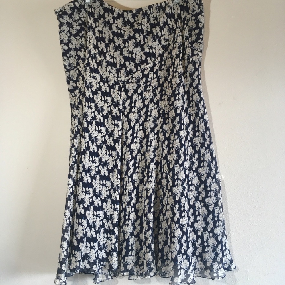 Vintage Plus Size Skirt Midi A-line Floral Print